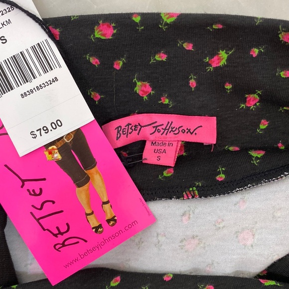 Vintage 80s Y2K 🌷🖤 Betsey Johnson Floral Rosebud Peplum Skirt, NWT, Size Small - Picture 2 of 6